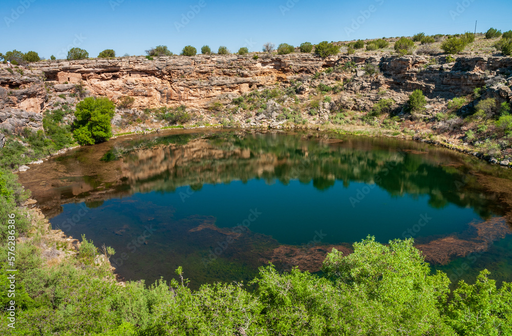 Water and Cliff at the Montezuma Well unit of Montezuma Castle National Monument