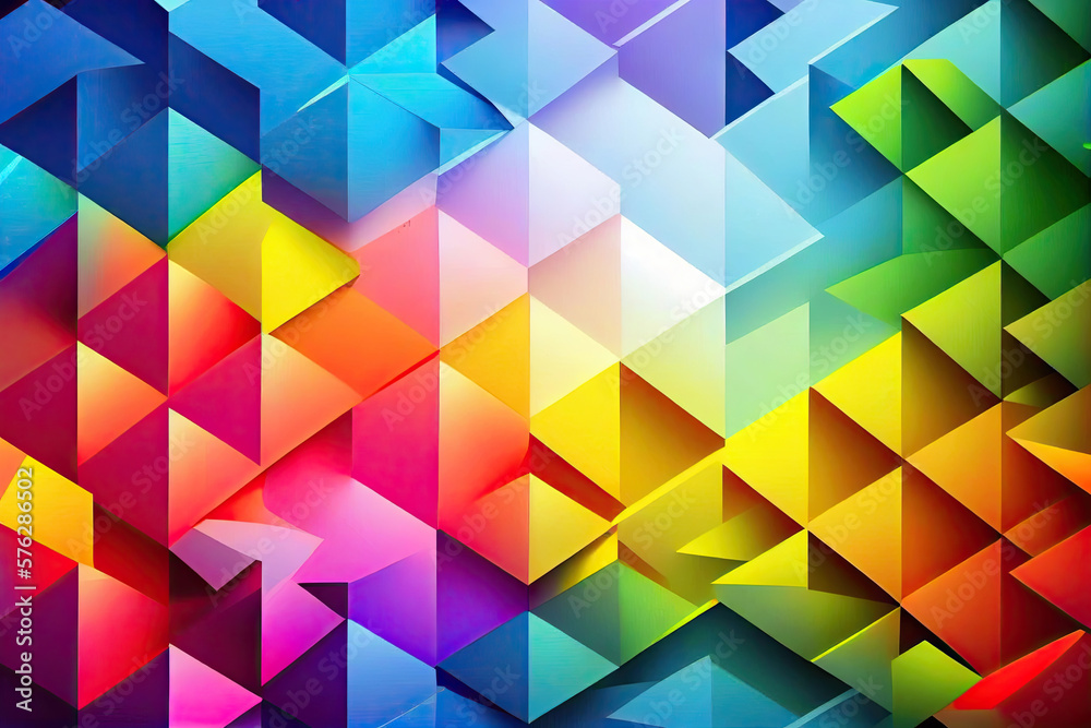 Rainbow triangular geometric background image design. Baner design, rainbow, style Rainbow triangular geometric background image design. Baner design, rainbow, style
