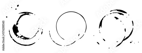 Round Grunge Shape Texture, Rough Circle Stamp, Black Paint Ring Frame, Round Grunge Shape Background