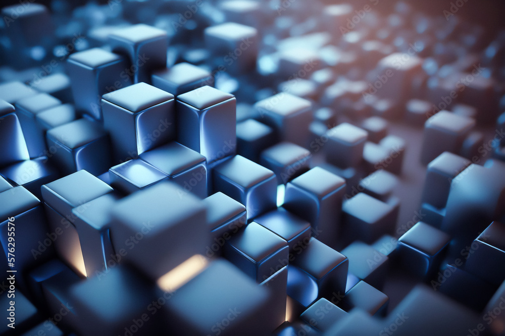 Blue abstract modern minimalistic background with cubes Blue abstract modern minimalistic background with cubes