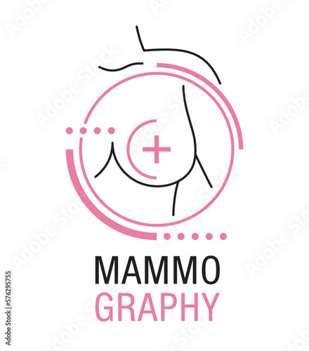 Mammogram emblem - breast cancer diagnosis