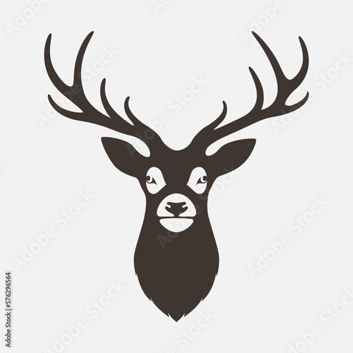 Deer graphic icon. Deer head sign isolated on white background. Vector illustration