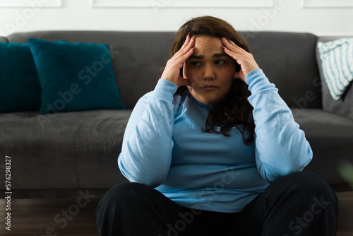 Anxious young woman having mental health problems