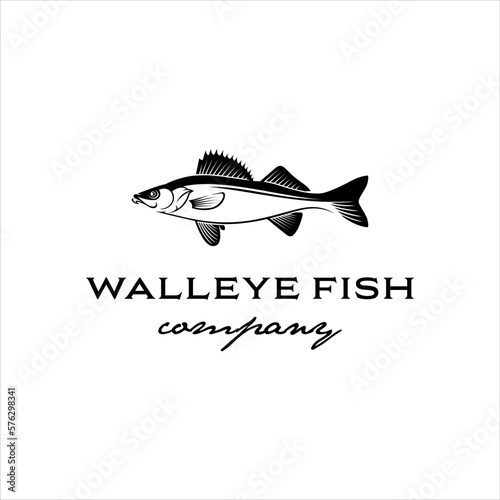 Walleye fish with a classic and masculine design style photo