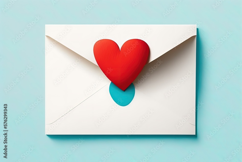 There's a little red heart drawn in the shade on a white background. Giving and helping, a time when people's hearts are open to helping others. St. Valentine's Day love letter, message, cute. Healthc