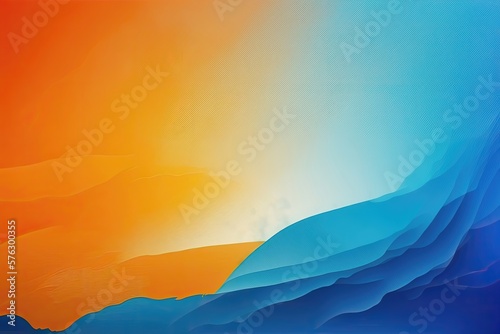 Abstract background art  blue and orange gradient paint. Generative AI