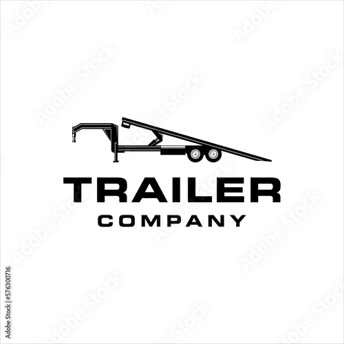 Trailer flat logo with classic and simple style design