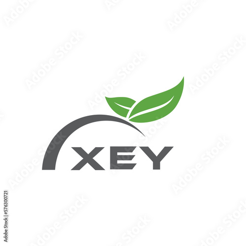XEY letter nature logo design on white background. XEY creative initials letter leaf logo concept. XEY letter design.
