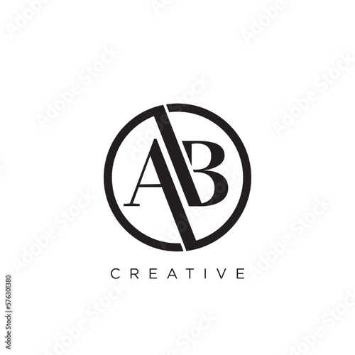 ab logo design vector icon luxury premium