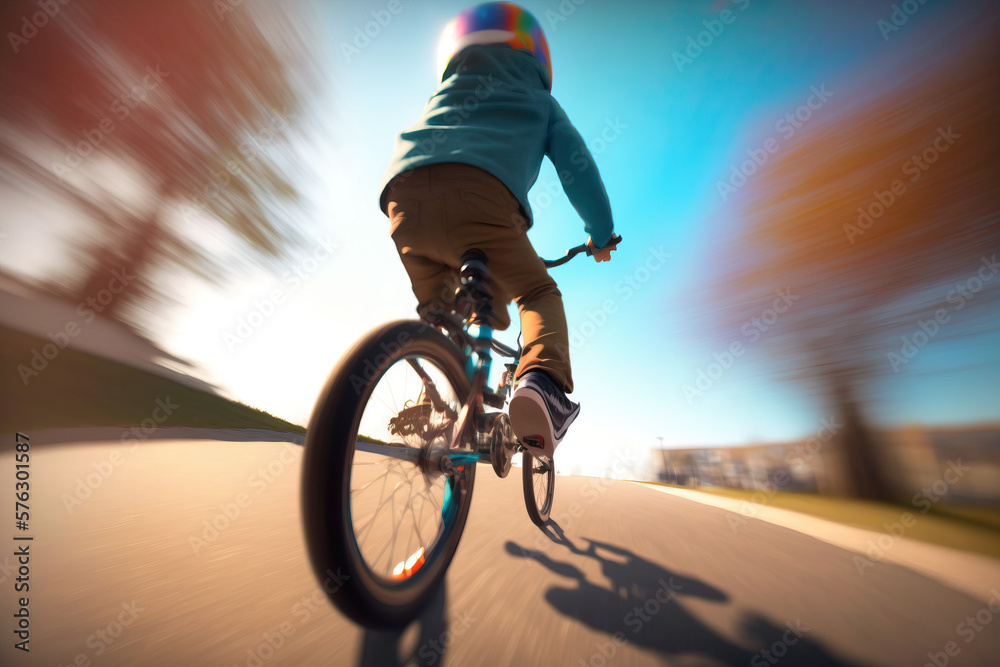 The Thrill of kid Motocross Child Riding a Bike with Speed and Emotion