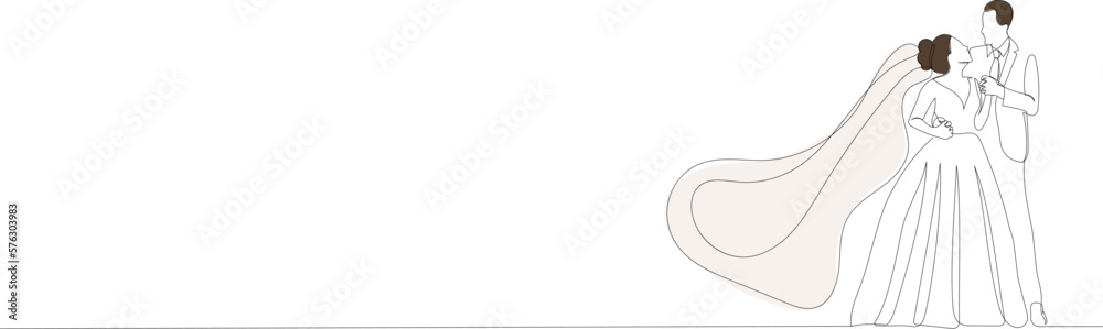 line drawing bride and groom isolated, vector line drawing bride and groom isolated, vector