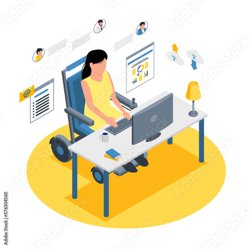 Woman Workplace Composition