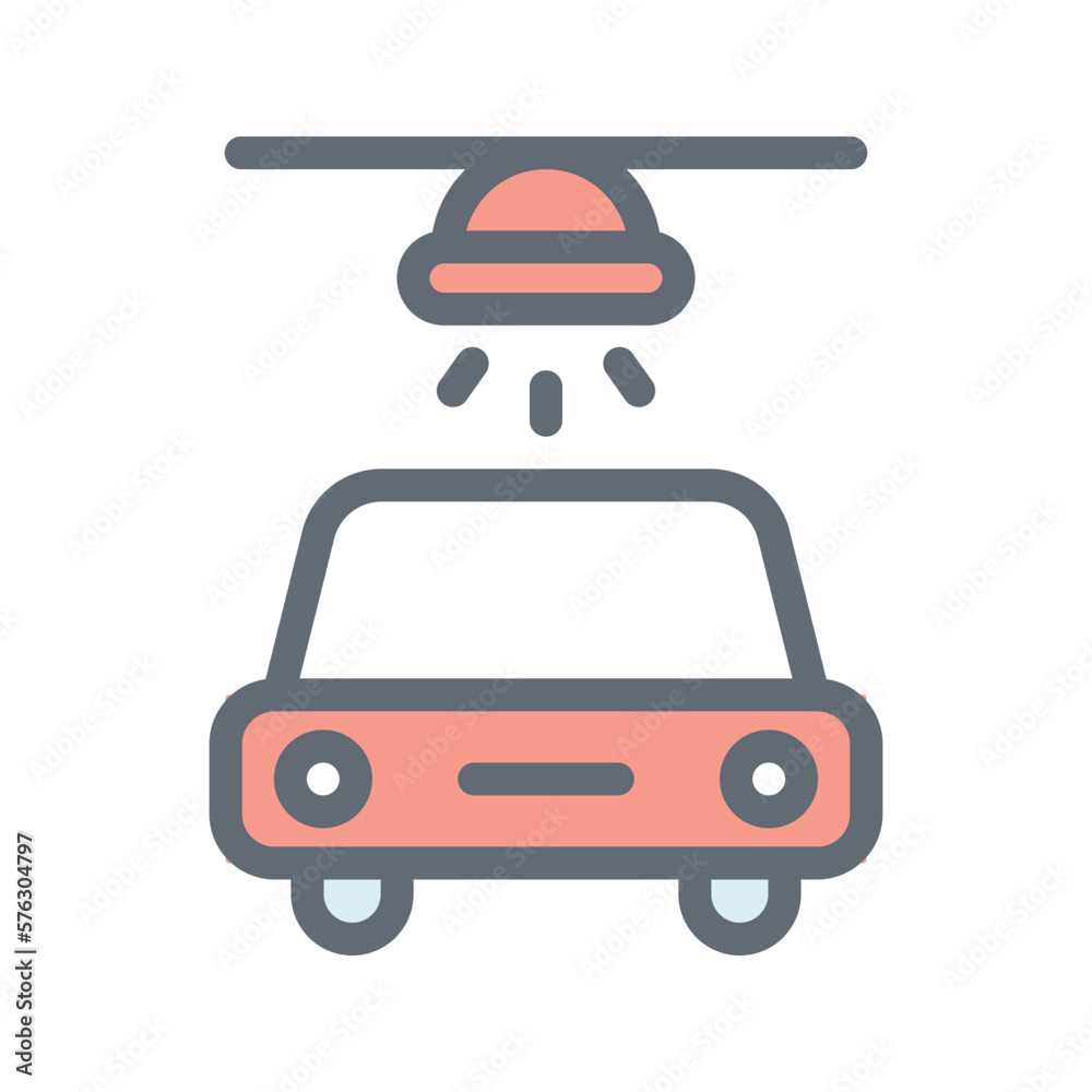 Car Wash  Vector Fill Outline Icons. Simple stock illustration stock