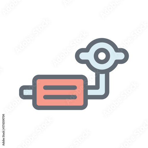 Exhaust System Vector Fill Outline Icons. Simple stock illustration stock