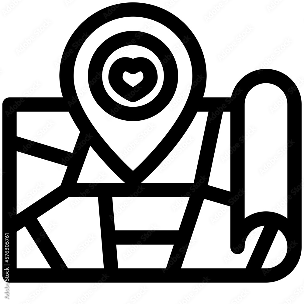 map black outline icon Stock Vector | Adobe Stock