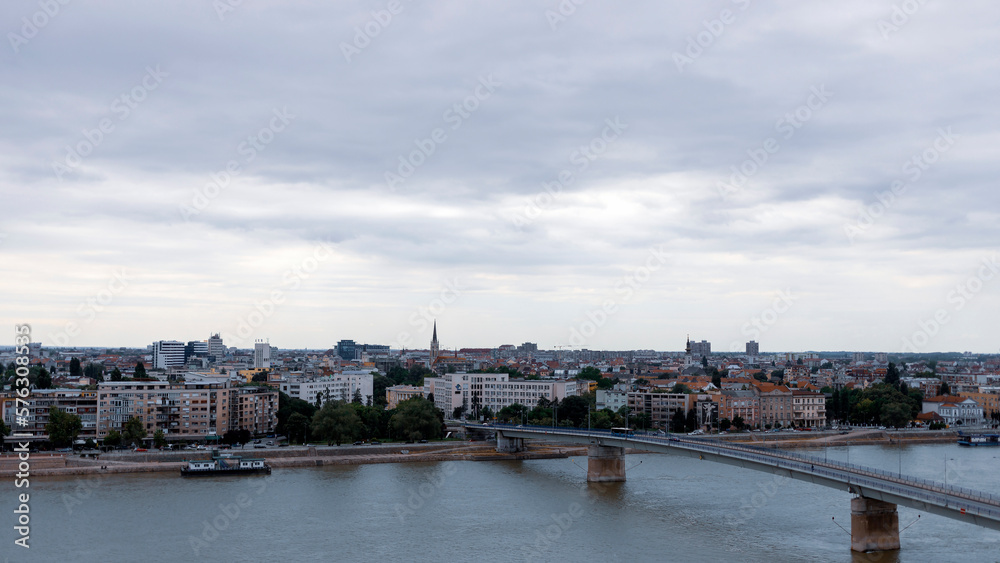 Serbia - Panoramic view of Novi Sad and Danube River