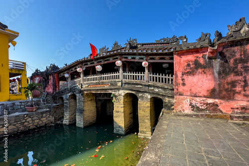 View of the Japanese Bridge in Hoi An. Vietnam, Unesco World Heritage Site. Hoi An Town is a popular tourist destination of asia.
