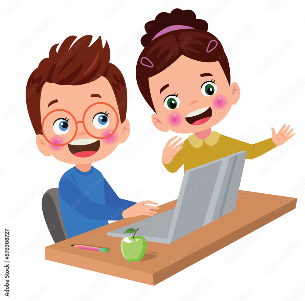 cute little boy working at the computer cute little boy working at the computer