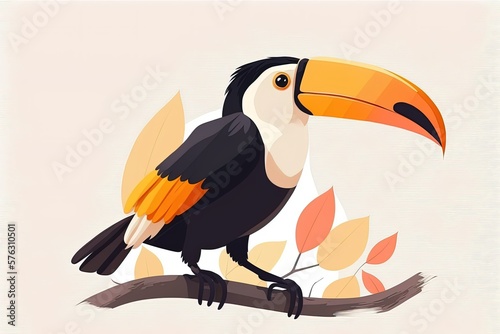 The toucan was a white bird against a white background. Generative AI