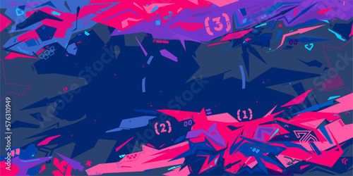 Futuristic Mecha Gundam Cyberpunk Metaverse Colorful Abstract Urban Street Art Graffiti Style Vector Illustration Template Background
