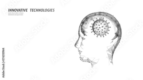 3D human mind mental health. Mood support drug therapy medical care. Psychologist coach session solution medicine science banner vector illustration