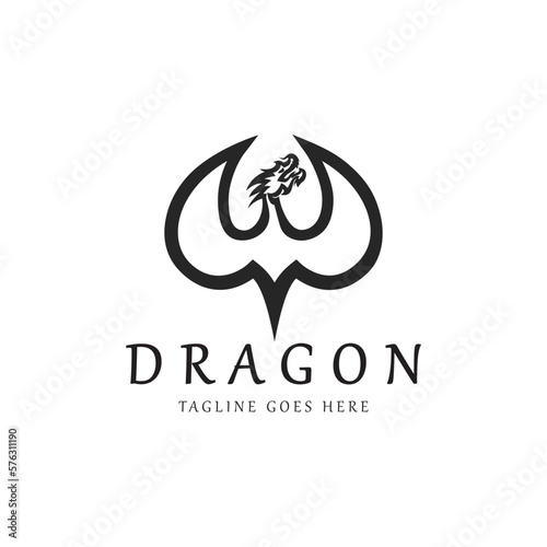Dragon logo design template. Vector illustration