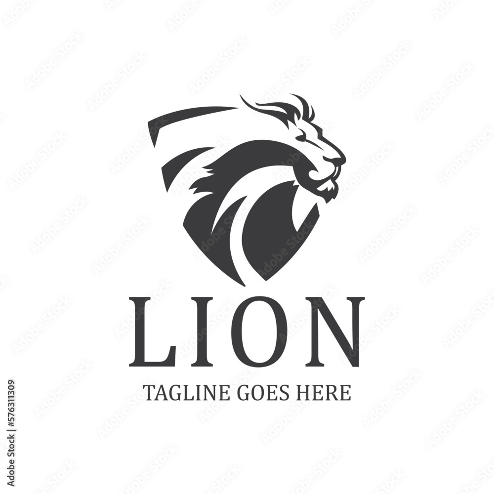Lion logo design template. Vector illustration
