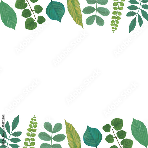 青葉のフレーム背景