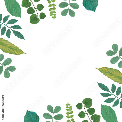 青葉のフレーム背景