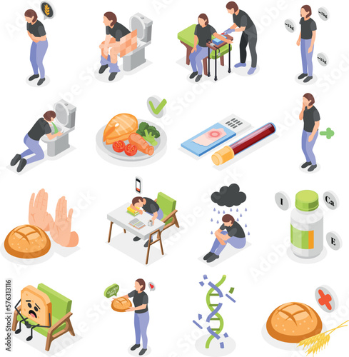 Gluten Intolerance Icon Set