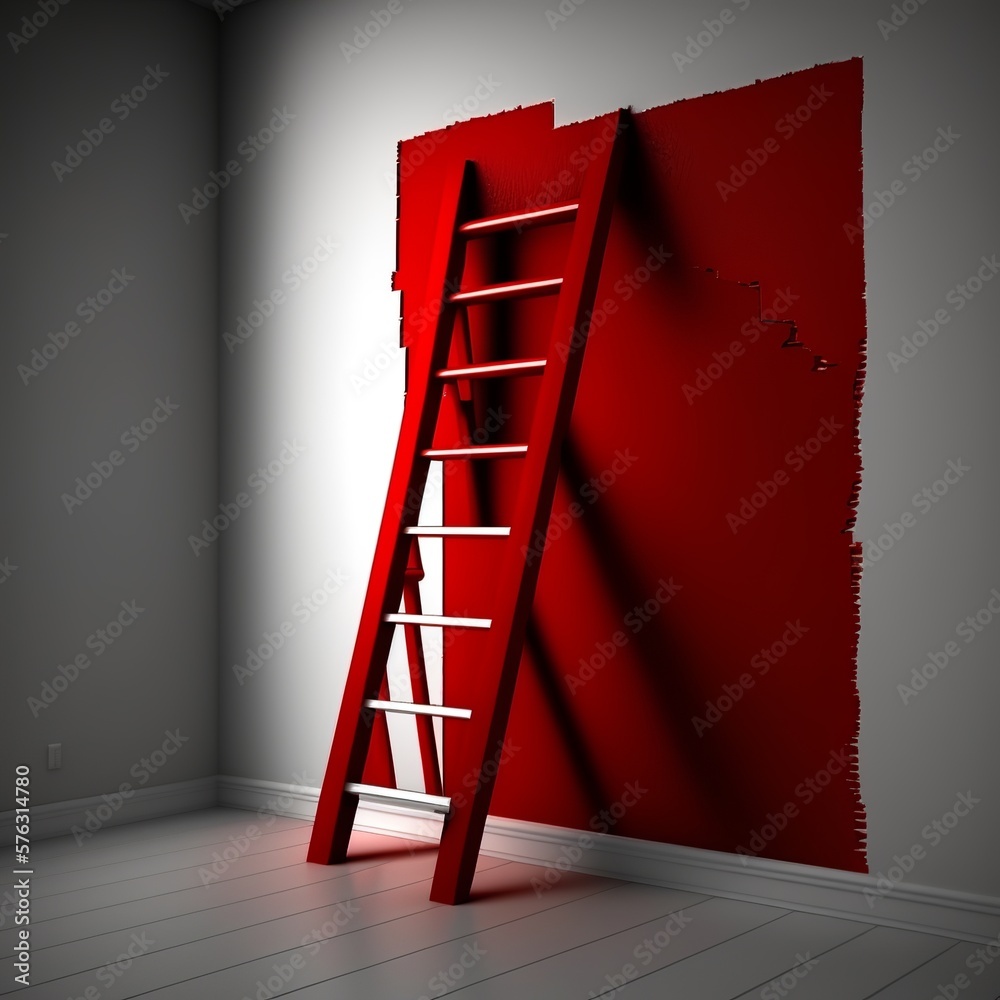 Paint the wall red when renovating the room man to be renovated house ...