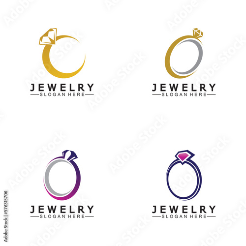 Abstract diamond for jewelry business logo design concept
