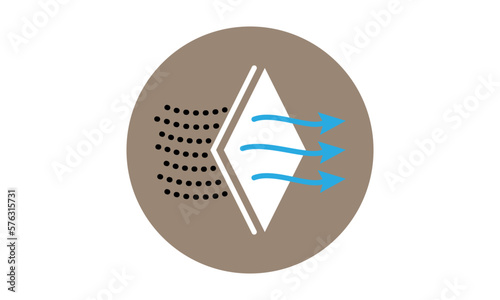 Air purifier. Air filter icon. Solid Particle Filter, dust cleaner, illustration vector