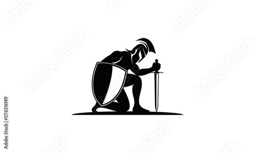 spartan, knight, warrior, shield, sword, battle, war, black, logo, icon, symbol, Roman, italy, black