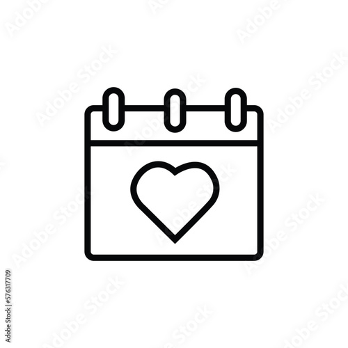 Calendar heart icon. Simple line, outline illustration elements of almanac icons for ui and ux, website or mobile application