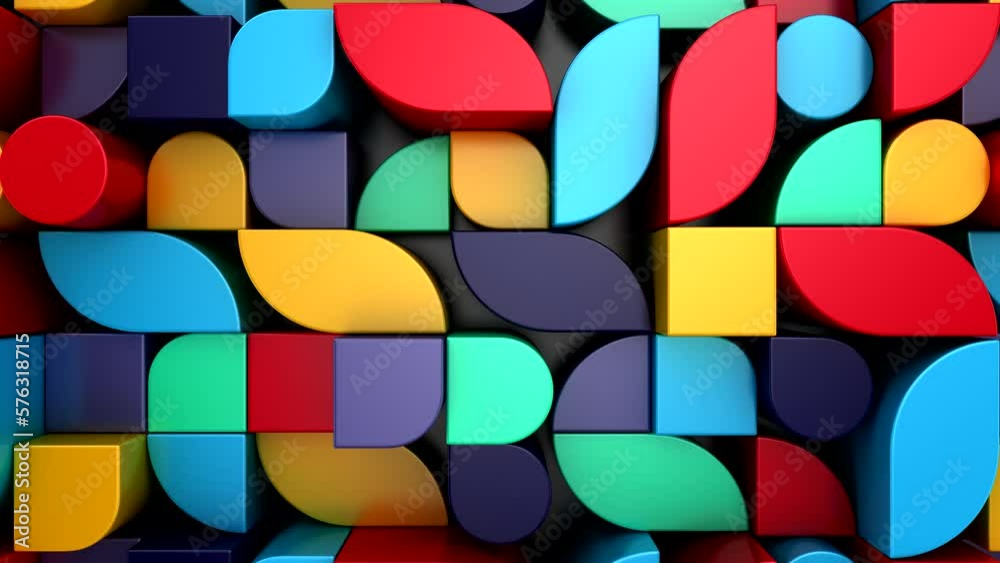 Background of Geometric Shapes. Abstract motion, loop, 3d rendering, 4k resolution
Background of Geometric Shapes. Abstract motion, loop, 3d rendering, 4k resolution