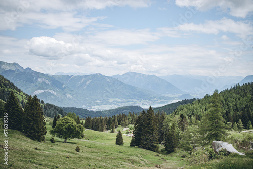Scenic Hike in austrian mountains of Salzkammergut Zwölferhorn Katrin Seinbahn Wolfgangsee lake view