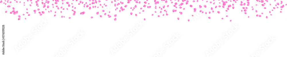 flurry of pink cherry blossom petals on traksparent background