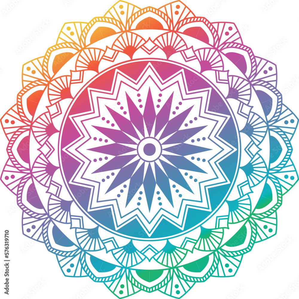 mandala circular pattern gradient color isolated white background for decoration, yoga, tattoo and fabric mandala circular pattern gradient color isolated white background for decoration, yoga, tattoo and fabric