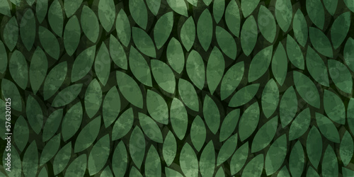 Watercolor leaves pattern. Leaves seamless vector background, textured jungle print.