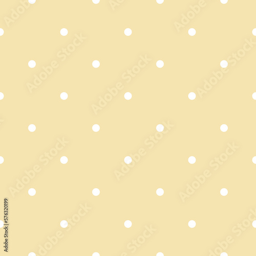 Yellow and White Seamless Polkadot Pattern 