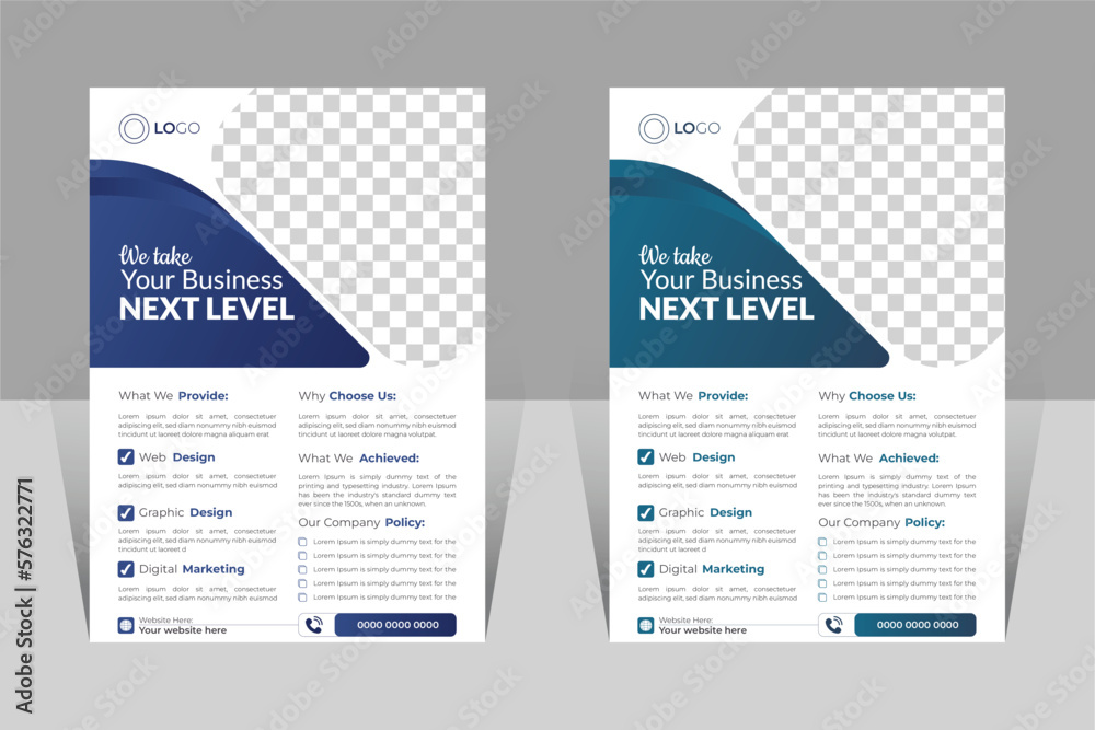 Corporate business flyer design vector illustration template in A4 size clean and minimal modern Business Flyer Template