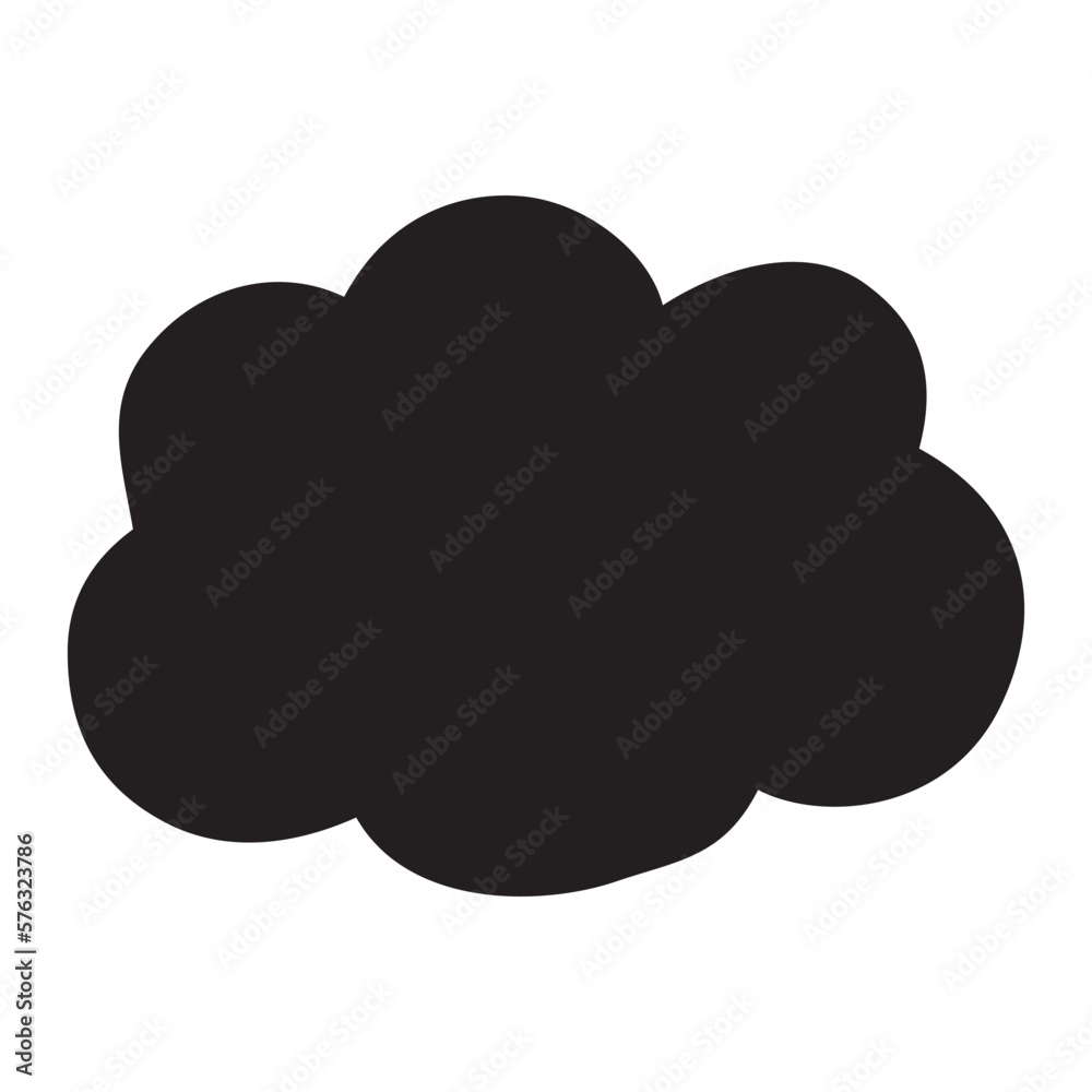 Cloud shape hand painted with ink paint swash Cloud shape hand painted with ink paint swash