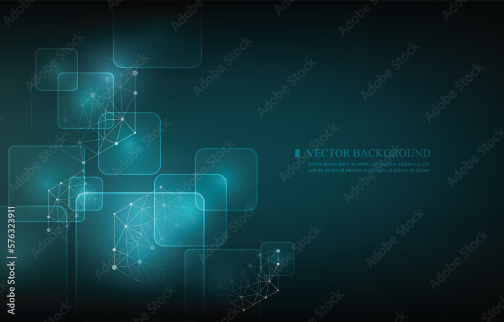 Technology vector background.geometric square shape.computer network.futuristic concept Technology vector background.geometric square shape.computer network.futuristic concept
