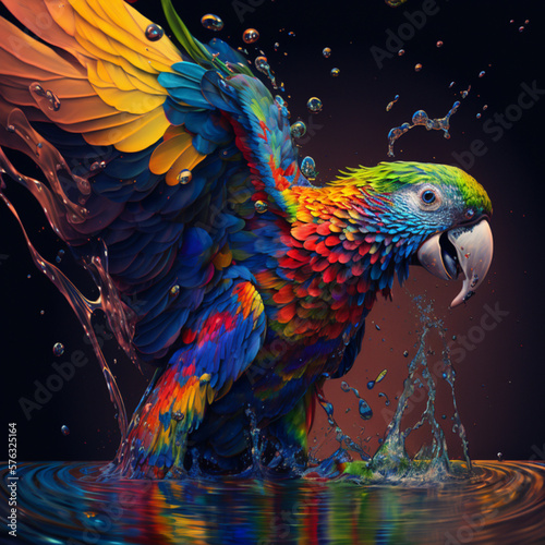 Colorful Parrot, Hyperrealistic Illustration, Insane Graphics © David