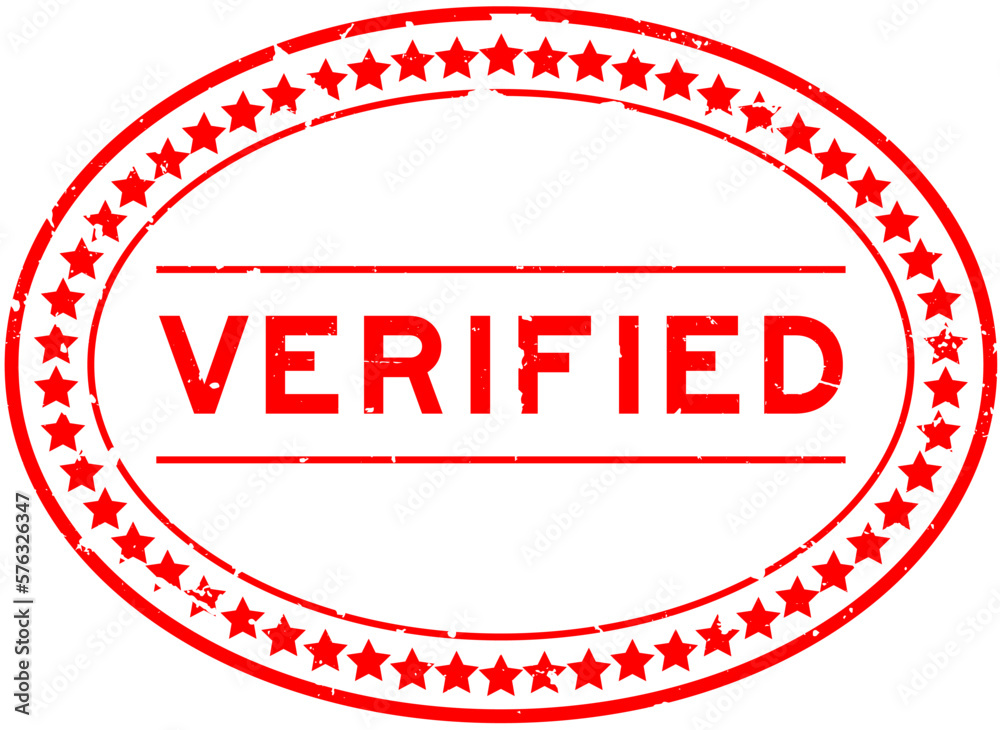 Grunge red verified word oval rubber seal stamp on white background Grunge red verified word oval rubber seal stamp on white background