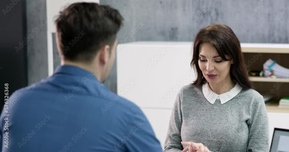 Job Interview In Office. Hire Meeting