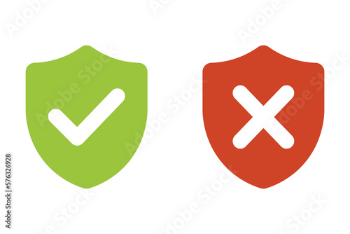 Green check mark, red cross mark icon set.