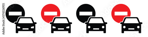 Car stop icon. Car block icon, vector illustration