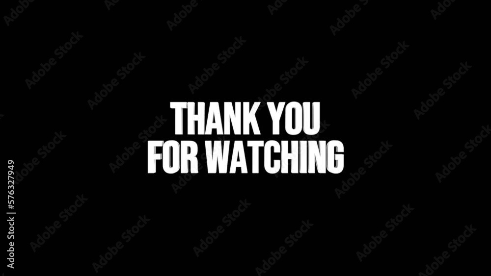 Animation thank you for watching text blur effect with black isolated background. Suitable for end screen of video. 4k video looping. 3d illustration rendering